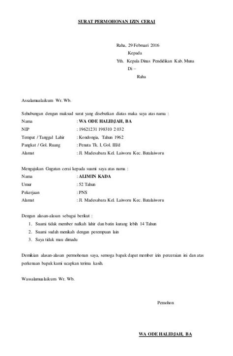 25 Contoh Surat Pernyataan Cerai Paling Lengkap Yang Baik Dan Benar