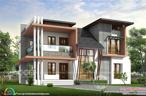 2078 Sq Ft 4 Bedroom Contemporary 3d Rendering Kerala Home Design And