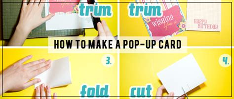 Cut out a piece of cardstock to make birthday card cover. How to Make a Pop-Up Card - ScrapGirls