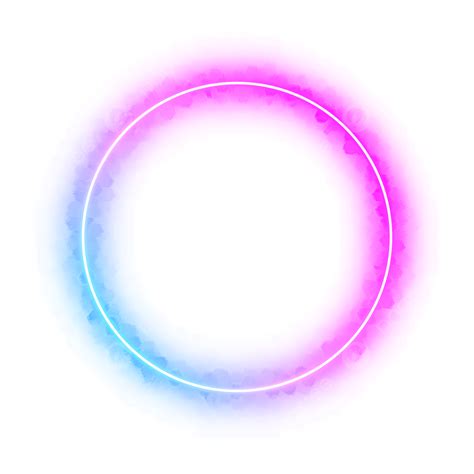 Neon Border Pink Blue Hexagon Deflection Circle Frame Neon Neon