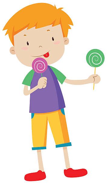 Best Kids Eating Candy Illustrations Royalty Free Vector Graphics