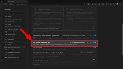 How To Enable Or Disable Sleeping Tabs In Microsoft Edge Browser