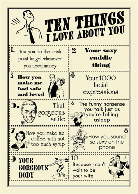 Things I Love About You Personalised Print For Him By Blue Fox Prints