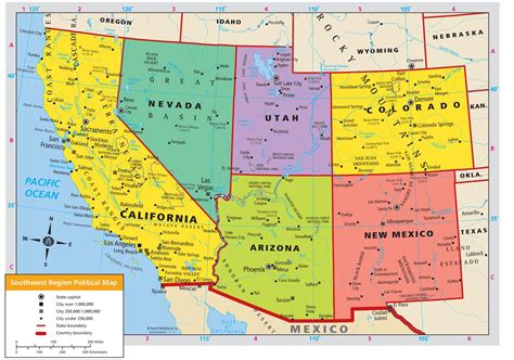 Southwest States Map Map Of Southwest Us States Northern America