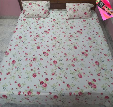 Queen Size Bedspread Hand Block Printed Bedspread Red And Etsy