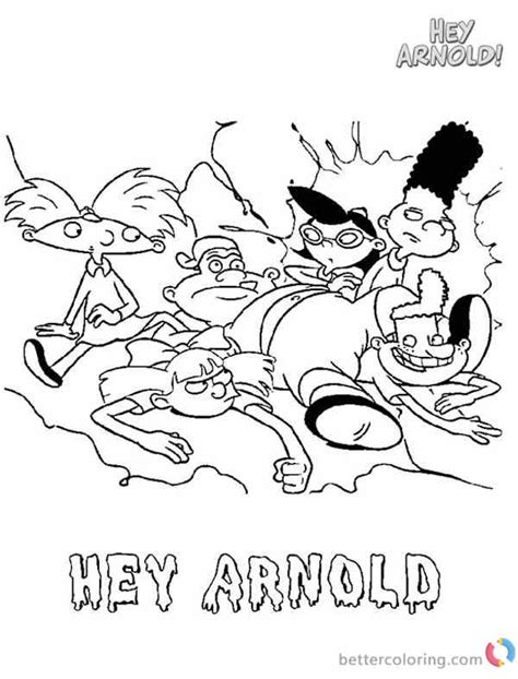 Hey Arnold Coloring Pages They Fell Down Free Printable Coloring Pages