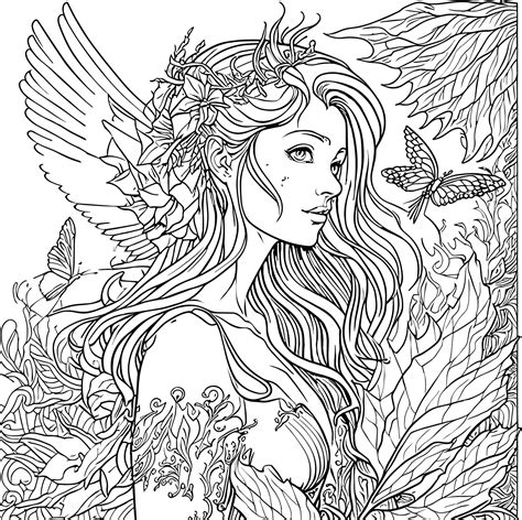 Coloring Book For Adults Beautiful Fairy Magic Tale Illustration