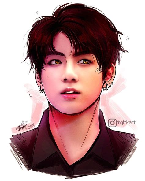 Pin De Ella12345 Ella Em Bts Art Bts Desenho Jungkook Vkook