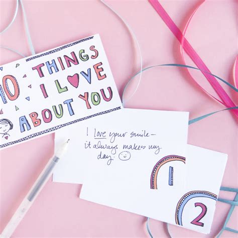 10 Things I Love About You Printable Set Jennie Moraitis Shop