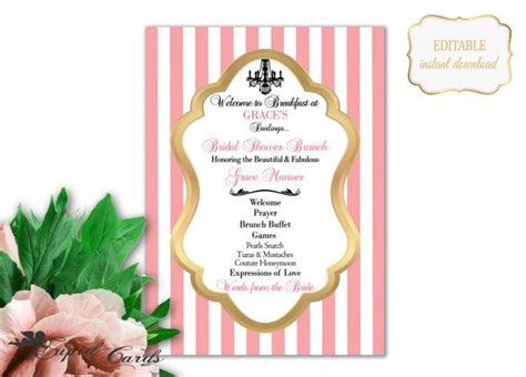 What are you waiting for? Blush Bridal Shower Program Template Shower Brunch by ...