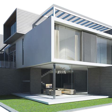 Modern House 3d Model Max Obj 3ds Fbx