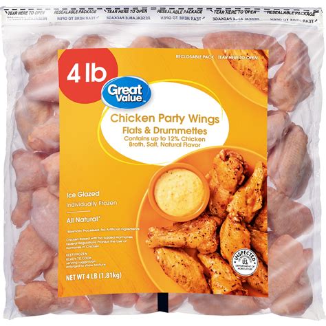 Great Value All Natural Chicken Wing Sections Lb Frozen