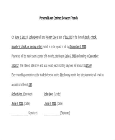 FREE Loan Contract Forms In PDF MS Word