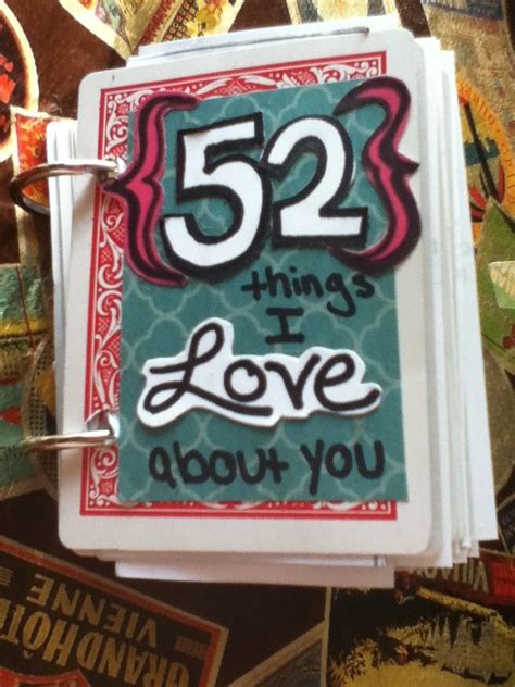 52 Reasons Why I Love You Mini Book For My Boyfriend Made With A Deck