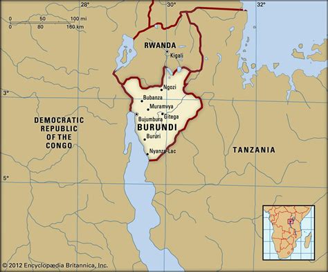 Map Of Burundi And Geographical Facts Where Burundi On The World Map