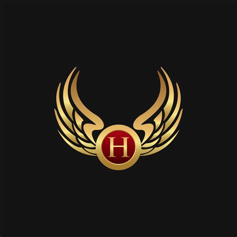 Luxury Letter H Emblem Wings Logo Design Concept Template 611253 Vector