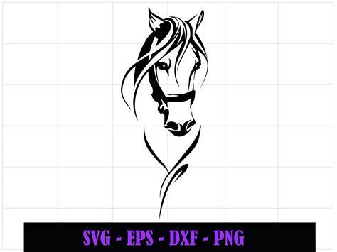 Horse Head Svg Elegant Horse Svg Cut File Instant Download Etsy