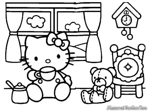 Gambar Hello Kitty Buat Mewarnai