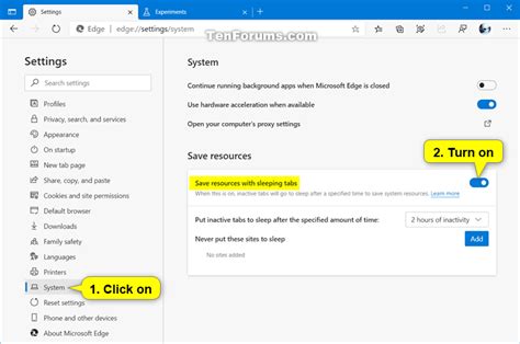 How To Enable Or Disable Sleeping Tabs In Microsoft Edge Chromium