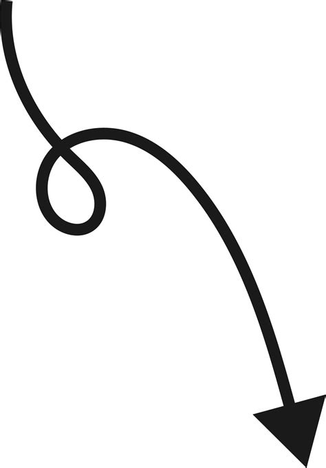 Hand Drawn Curved Arrow Shape Arrow Line 21999086 Png