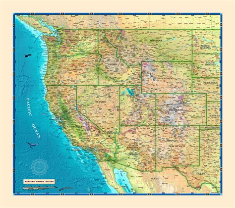 Western United States Wall Map By Compart The Map Shop