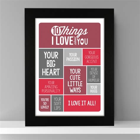 Personalised 10 Things I Love About You Poster Find Me A T