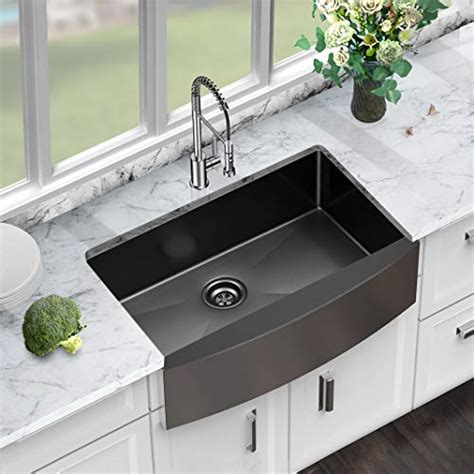 Give your kitchen a charming update with the 30 risinger fireclay farmhouse sink. Matte Black Farmhouse Sink - Sarlai 30 Inch Kitchen Sink Gunmetal Matte Black Farm Sink Apron ...