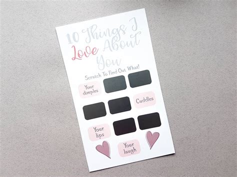 10 Things I Love About You Giant Scratch Card Wedding T Etsy