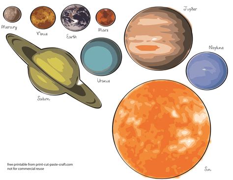 Free Printable Solar System Model For Kids Print Cut Paste Craft