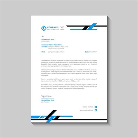 Premium Vector Letterhead Design Template