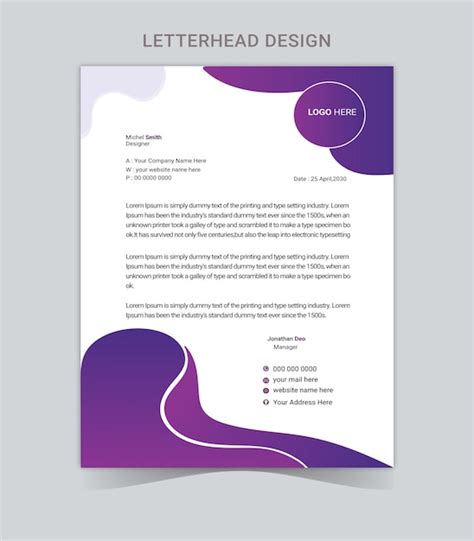 Premium Vector A Letterhead Design Template For A Business