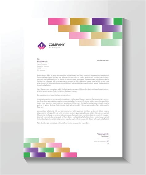 Geometric Shapes Colorful Letterhead Design 2396740 Vector Art At Vecteezy