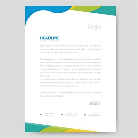 Premium Vector Colorful Letterhead Design