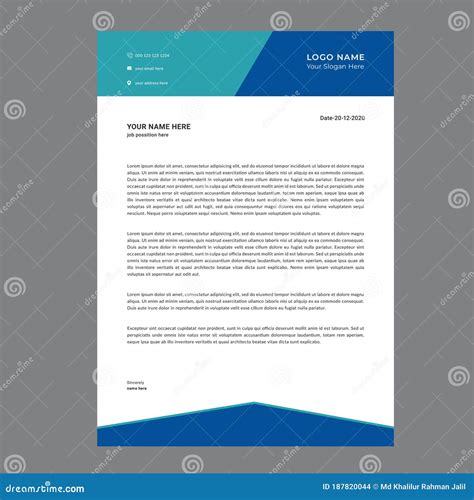 Professional Colorful Business Letterhead Template Stock Illustration