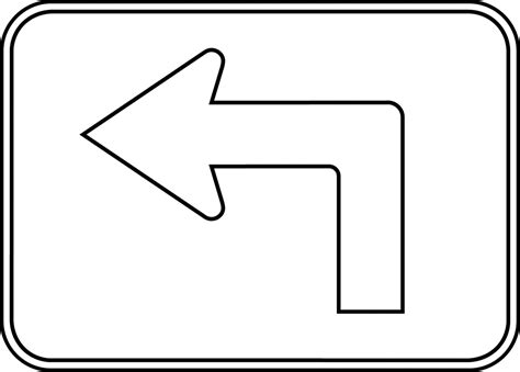 Left Advance Turn Arrow Auxiliary Outline ClipArt ETC