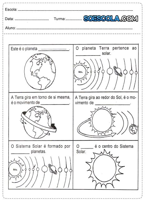 Atividades De Ciências Sobre O Sistema Solar — SÓ Escola