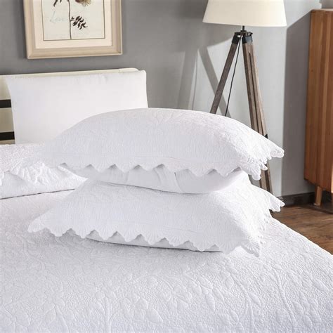 Brandream White Quilts Set Queen Size Bedspreads Farmhouse Bedding 100