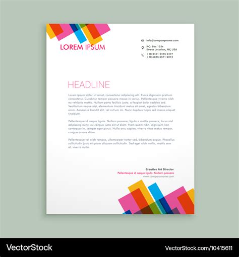 Creative Colorful Letterhead Design Royalty Free Vector