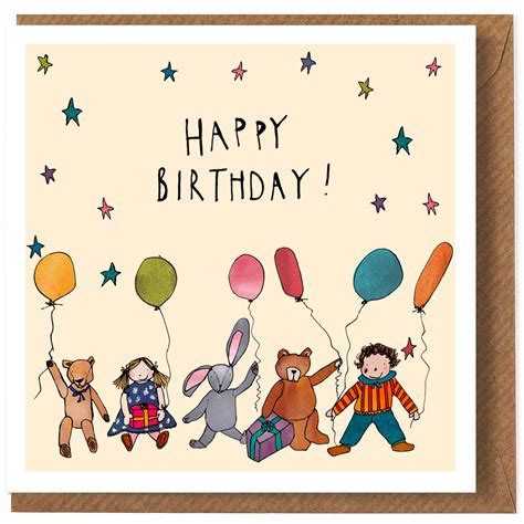 Childrens Happy Birthday Greeting Card By Katie Cardew Illustrations