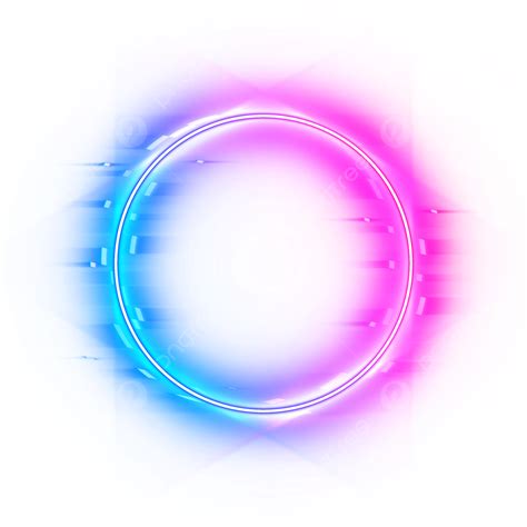 Blue Pink Neon Border Light Circle Frame Neon Neon Border Border Png