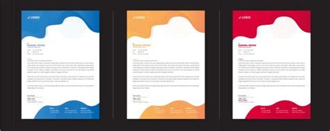 Colorful Letterhead Template With Three Color Variation Graphic