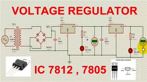 Regulated Power Supply Using Ic 7812 Youtube