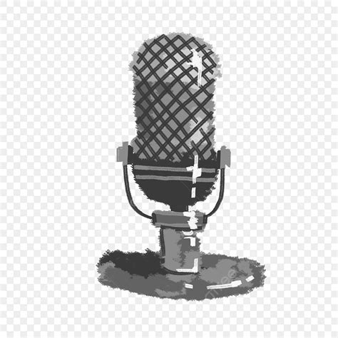 Grey Microphone Png Transparent Grey Ink Microphone Illustration