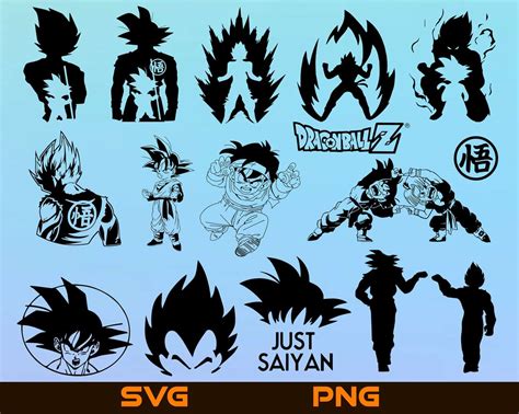 Dragonball Silhouette Svg Bundle For Cricut Goku Dragon Bal Inspire