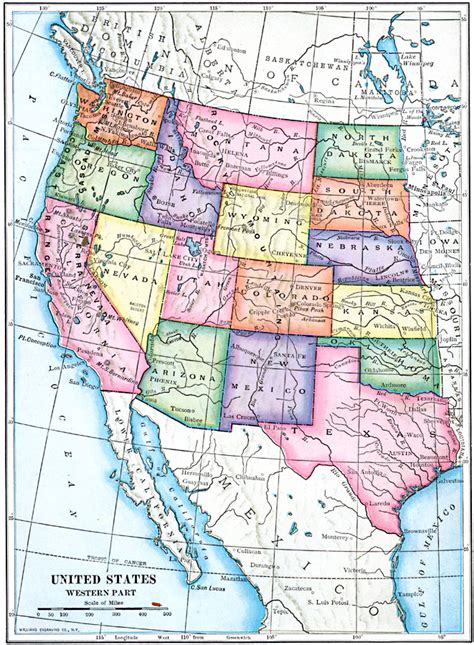 Western United States Map Printable