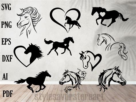 Horse Silhouette Horse Svg Horseshoe Svg Horse Head Svg Horse Vector