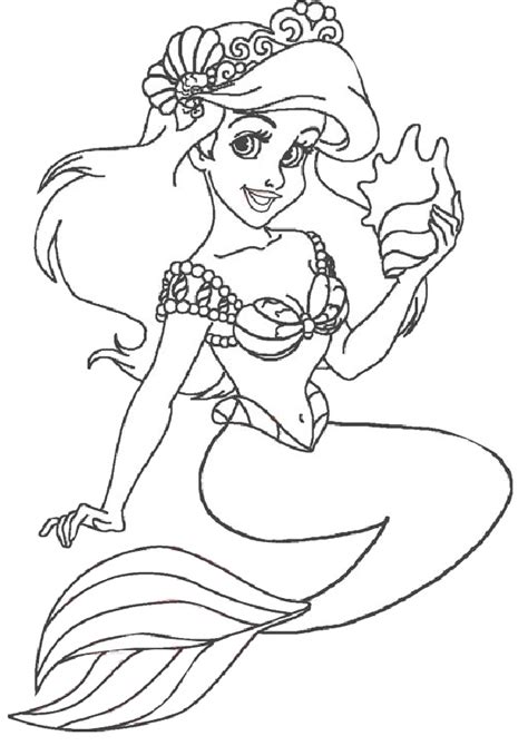 Ariel Little Mermaid Disney Princess Coloring Pages Print Color Craft