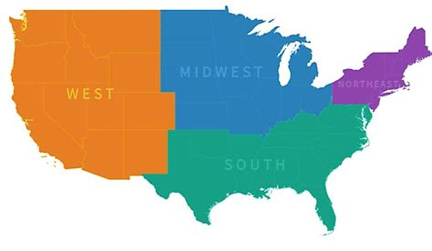 Us Regions Map With States