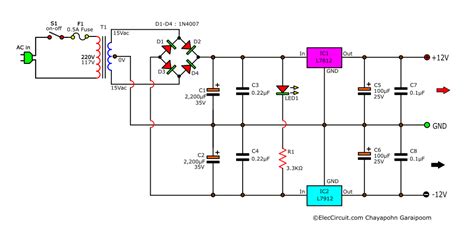 12v 1a Power Supply Circuit Diagram