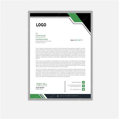 Premium Vector Corporate Letterhead Design Template